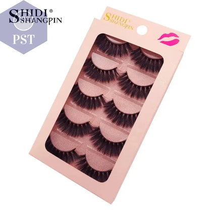 SHIDISHANGPIN 5 Pairs Eyelashes Natural Mink Eyelashes Fluffy 3D Mink Lashes Thick False Eyelashes Makeup Fake Eyelashes cilios PST PS Tradings  PST PS Tradings 5pairs-G908-lashes PST PS Tradings