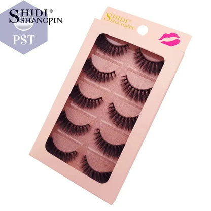 SHIDISHANGPIN 5 Pairs Eyelashes Natural Mink Eyelashes Fluffy 3D Mink Lashes Thick False Eyelashes Makeup Fake Eyelashes cilios PST PS Tradings  PST PS Tradings 5pairs-G909-lashes PST PS Tradings