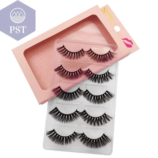 SHIDISHANGPIN 5 Pairs Eyelashes Natural Mink Eyelashes Fluffy 3D Mink Lashes Thick False Eyelashes Makeup Fake Eyelashes cilios PST PS Tradings  PST PS Tradings  PST PS Tradings