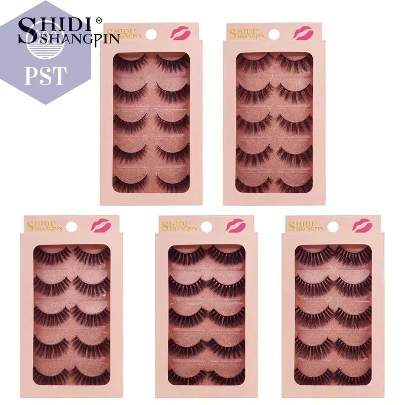 SHIDISHANGPIN 5 Pairs Eyelashes Natural Mink Eyelashes Fluffy 3D Mink Lashes Thick False Eyelashes Makeup Fake Eyelashes cilios PST PS Tradings  PST PS Tradings  PST PS Tradings