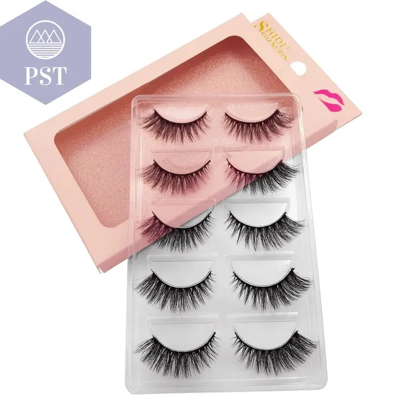 SHIDISHANGPIN 5 Pairs Eyelashes Natural Mink Eyelashes Fluffy 3D Mink Lashes Thick False Eyelashes Makeup Fake Eyelashes cilios PST PS Tradings  PST PS Tradings  PST PS Tradings