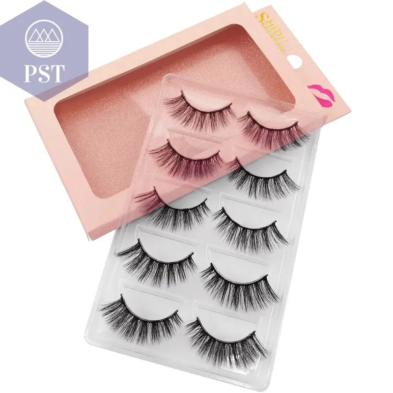SHIDISHANGPIN 5 Pairs Eyelashes Natural Mink Eyelashes Fluffy 3D Mink Lashes Thick False Eyelashes Makeup Fake Eyelashes cilios PST PS Tradings  PST PS Tradings  PST PS Tradings