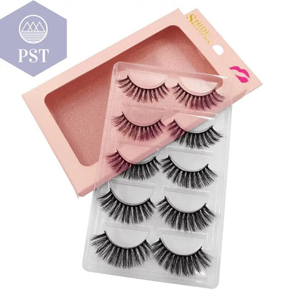 SHIDISHANGPIN 5 Pairs Eyelashes Natural Mink Eyelashes Fluffy 3D Mink Lashes Thick False Eyelashes Makeup Fake Eyelashes cilios PST PS Tradings  PST PS Tradings  PST PS Tradings