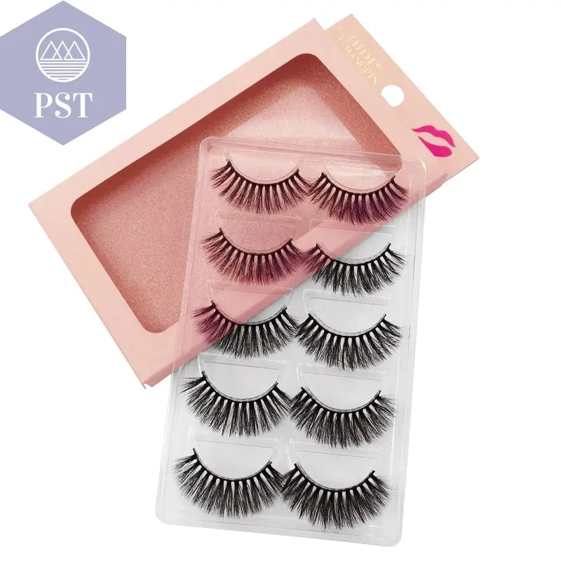 SHIDISHANGPIN 5 Pairs Eyelashes Natural Mink Eyelashes Fluffy 3D Mink Lashes Thick False Eyelashes Makeup Fake Eyelashes cilios PST PS Tradings  PST PS Tradings  PST PS Tradings