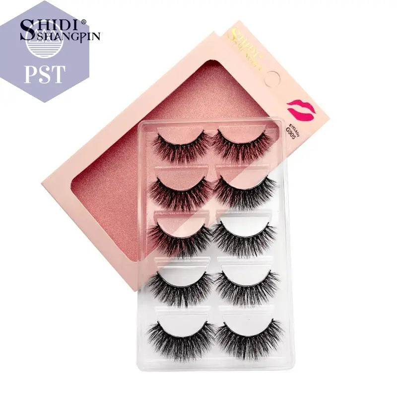 SHIDISHANGPIN 5 Pairs Eyelashes Natural Mink Eyelashes Fluffy 3D Mink Lashes Thick False Eyelashes Makeup Fake Eyelashes cilios PST PS Tradings  PST PS Tradings  PST PS Tradings