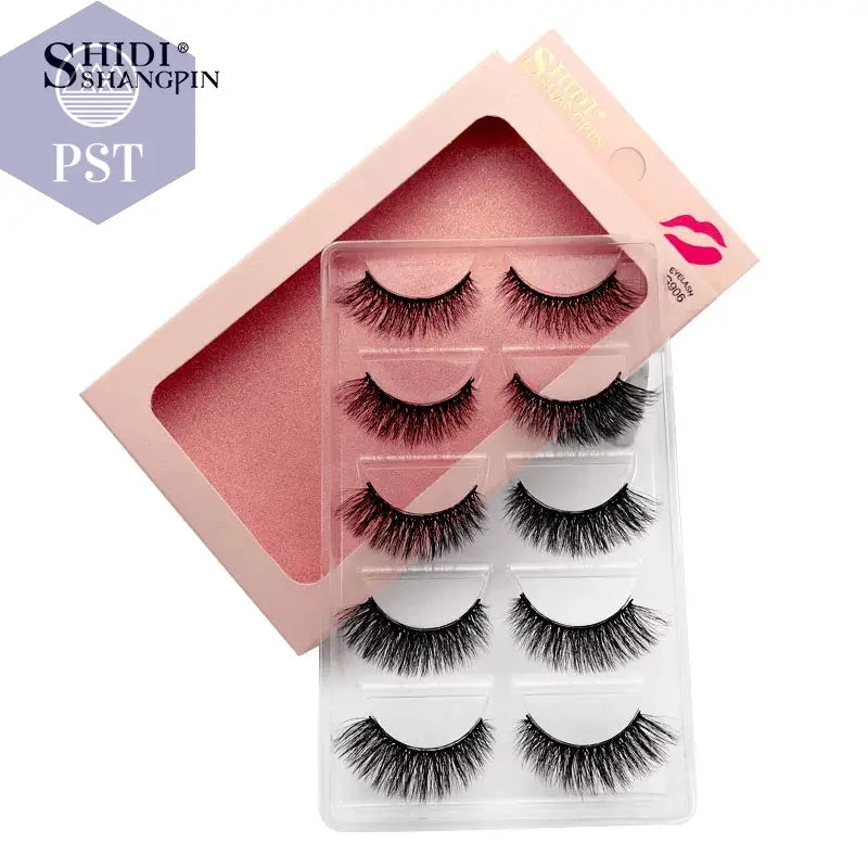 SHIDISHANGPIN 5 Pairs Eyelashes Natural Mink Eyelashes Fluffy 3D Mink Lashes Thick False Eyelashes Makeup Fake Eyelashes cilios PST PS Tradings  PST PS Tradings  PST PS Tradings
