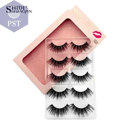 SHIDISHANGPIN 5 Pairs Eyelashes Natural Mink Eyelashes Fluffy 3D Mink Lashes Thick False Eyelashes Makeup Fake Eyelashes cilios PST PS Tradings  PST PS Tradings  PST PS Tradings