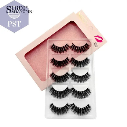 SHIDISHANGPIN 5 Pairs Eyelashes Natural Mink Eyelashes Fluffy 3D Mink Lashes Thick False Eyelashes Makeup Fake Eyelashes cilios PST PS Tradings  PST PS Tradings  PST PS Tradings