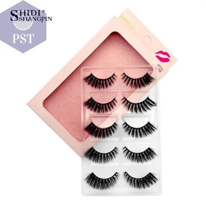 SHIDISHANGPIN 5 Pairs Eyelashes Natural Mink Eyelashes Fluffy 3D Mink Lashes Thick False Eyelashes Makeup Fake Eyelashes cilios PST PS Tradings  PST PS Tradings  PST PS Tradings