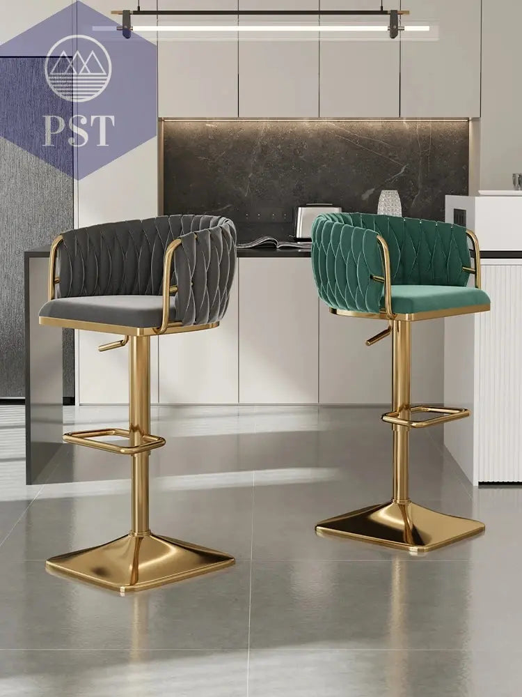 Samt Bar Stuhl Home Küche Hoch hocker Cafe Lift Drehstuhl Luxus Theken hocker moderner Bar stuhl mit Rückenlehnen möbeln       PST PS Tradings