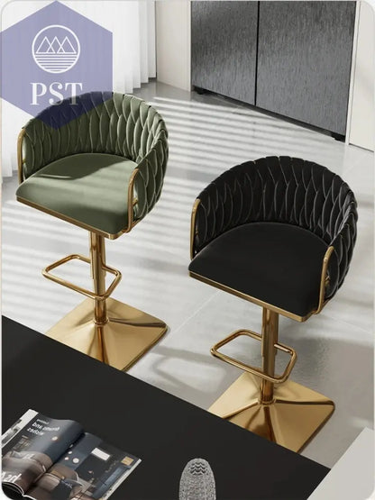 Samt Bar Stuhl Home Küche Hoch hocker Cafe Lift Drehstuhl Luxus Theken hocker moderner Bar stuhl mit Rückenlehnen möbeln       PST PS Tradings