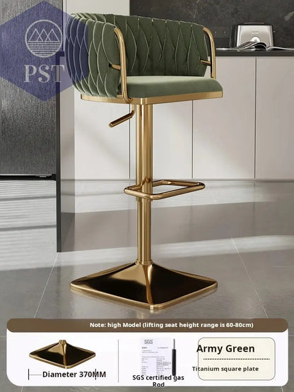 Samt Bar Stuhl Home Küche Hoch hocker Cafe Lift Drehstuhl Luxus Theken hocker moderner Bar stuhl mit Rückenlehnen möbeln       PST PS Tradings