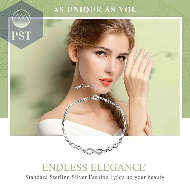 Silbernes Infinity Love Kettenglied PST PS Tradings  PST PS Tradings  PST PS Tradings Silbernes Infinity Love Kettenglied