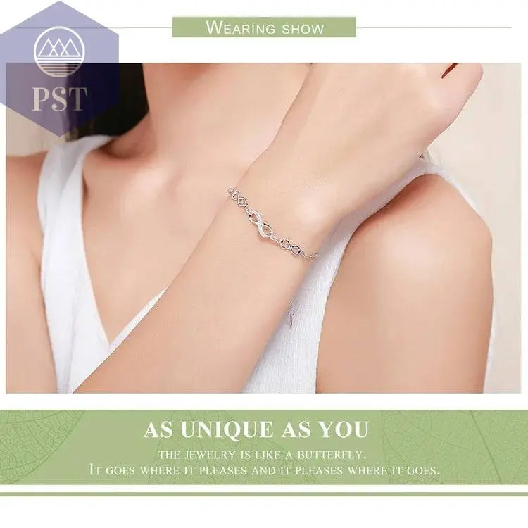 Silbernes Infinity Love Kettenglied PST PS Tradings  PST PS Tradings  PST PS Tradings Silbernes Infinity Love Kettenglied