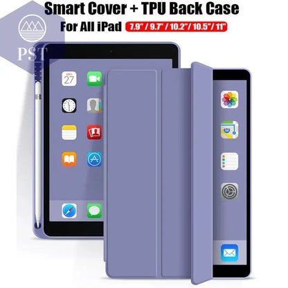 Smart Cover For iPad Mini 1 2 3 4 5 6 7.9 inch Ultra Slim PU Leather Case + PC translucent back case for Apple ipad mini 5 4 3 2 - PST PS Tradings