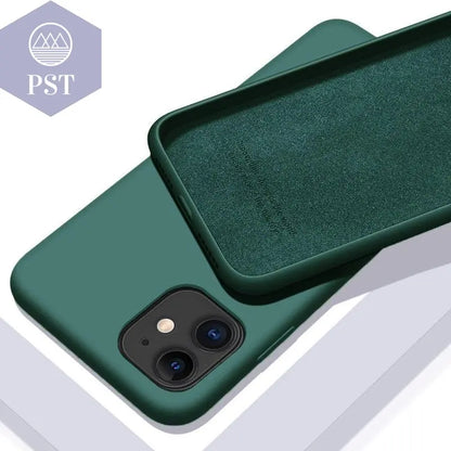 Solid Color Soft Silicone Case for iPhone      iPhone-SE-2020-Dark-Green PST PS Tradings
