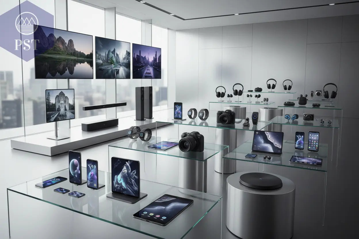 Unterhaltungselektronik, Entertainment, Multi-Media, Smartphones, Smart Gadgets. Aktuelle Smartphones, Tablets und smarte Gadgets, Cam, TV, Displays, Audio, Lautsprecher und Kopfhörer, für Alltag, Business und Entertainment.