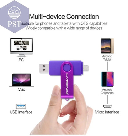 Wansenda OTG USB Flash Drive 256GB 128GB 64GB 32GB 16GB 8GB Cle USB Pendrive For Android Phone/Tablet /PC USB 2.0 Thumb Drive       PST PS Tradings