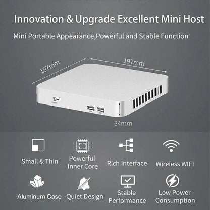 XCY Mini PC Computer Intel Core i5 4200U 3317U i7 4500U J1900 Win10 Win11 Linux Ubuntu Office Desktop HTPC Personal Computer       PST PS Tradings