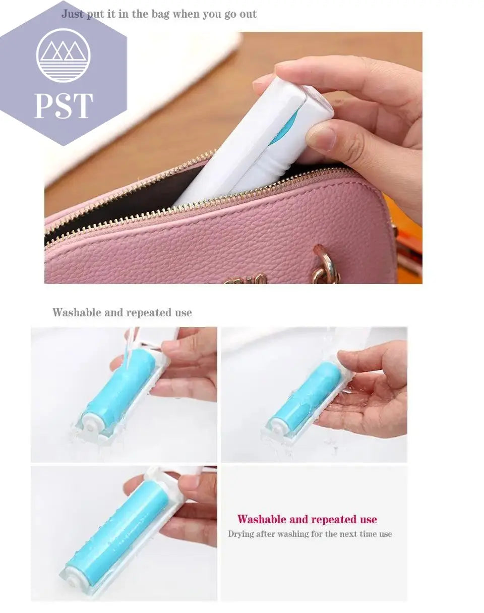 portable and washable dust remover drum Portable folding clothes sticky hair remover hair removal dust dust brush roll - PST PS Tradings